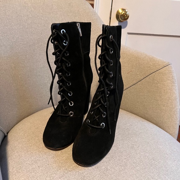 Vince Camuto Lace Up Booties - Picture 2 of 6